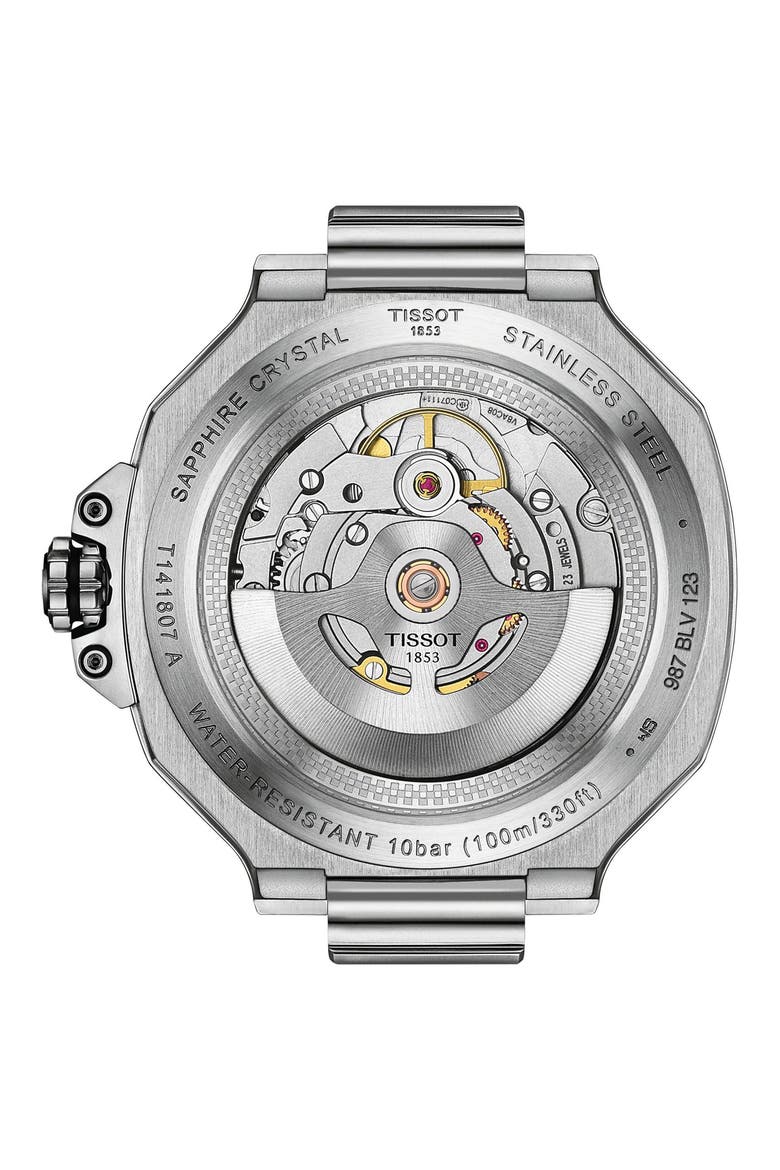 T-Race Powermatic 80 Bracelet Watch, 41mm, Alternate, color, BLUE/ SILVER