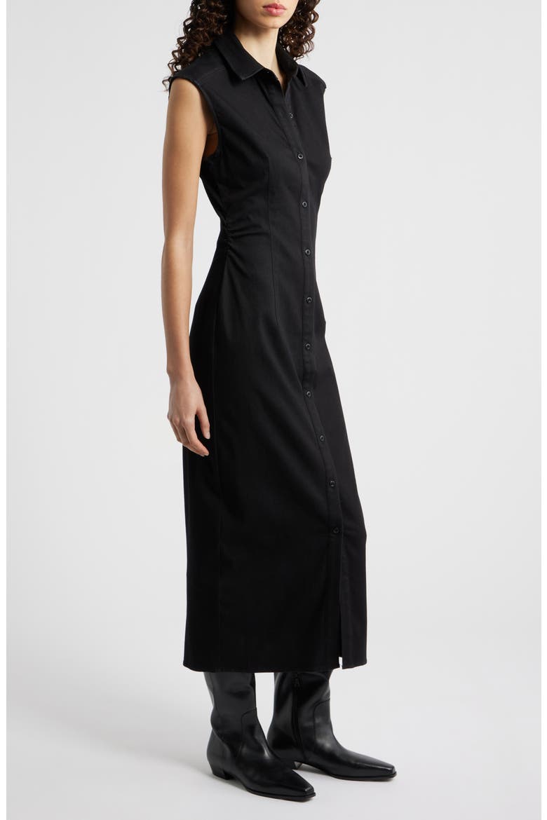 Leah Airflex Midi Shirtdress, Alternate, color, BLACK