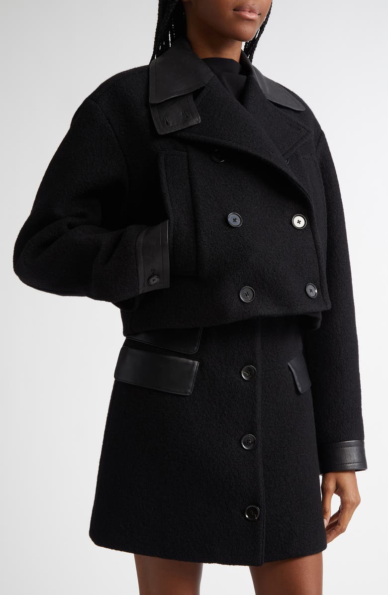 Proenza Schouler Reyes Boiled Wool Jersey Crop Jacket, Alternate, color,