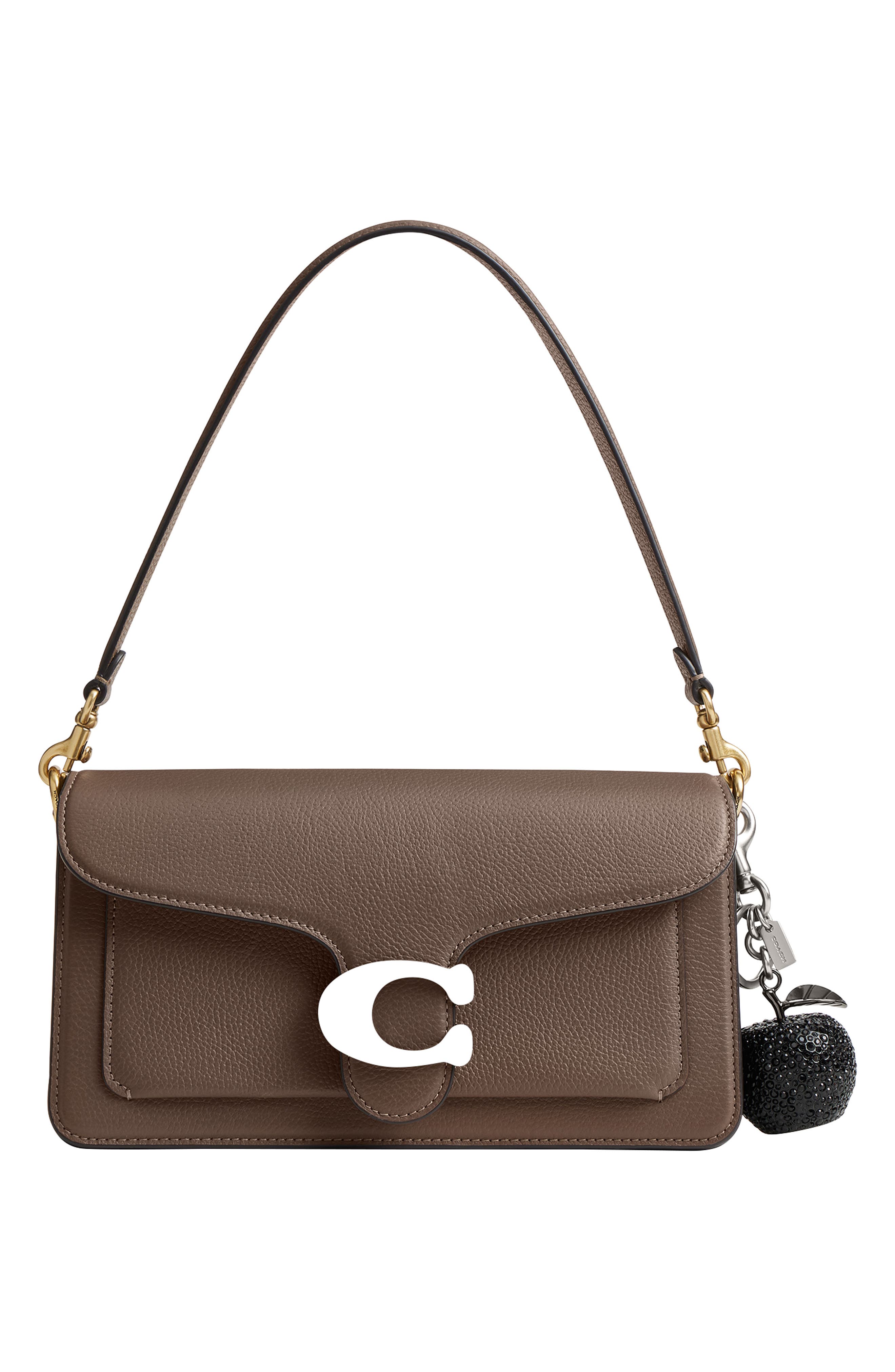 COACH Small Crystal Apple Bag Charm, Alternate, color, Lh/ Black