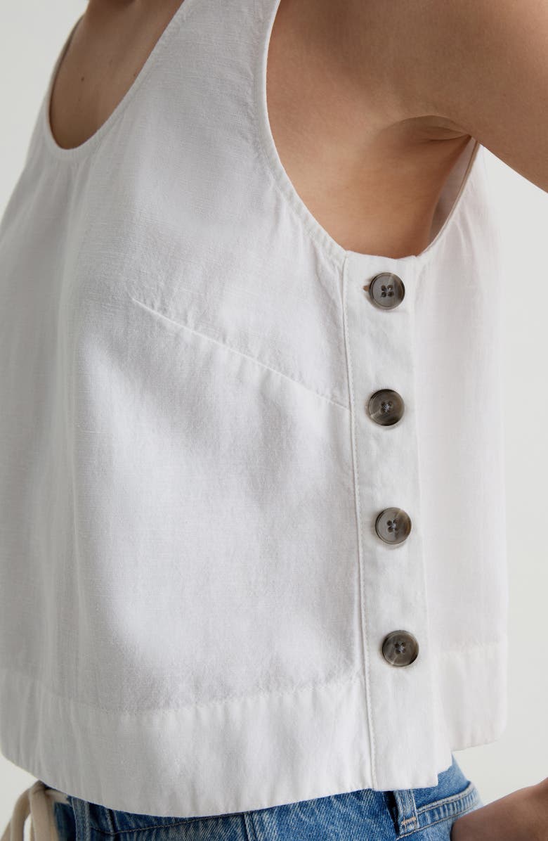 AG Alpha Crop Linen & Cupro Tank, Alternate, color, 