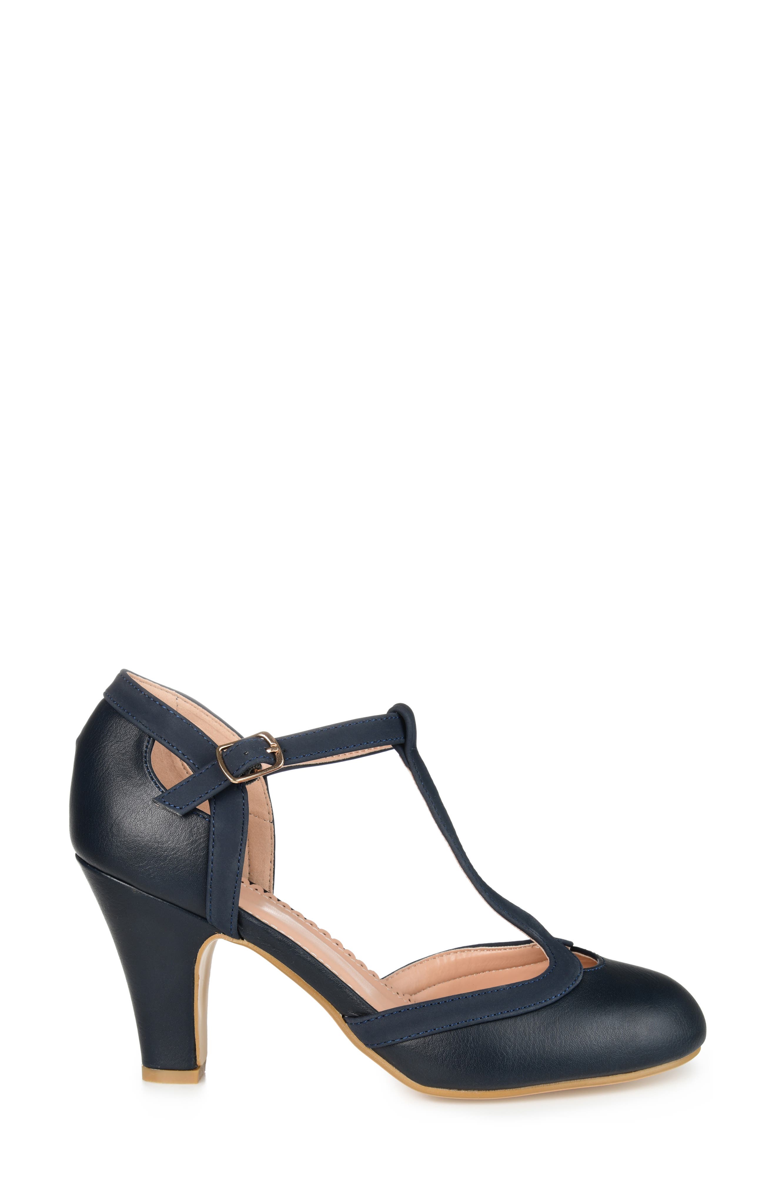 Olina T-Strap Pump - Narrow Width, Alternate, color, NAVY