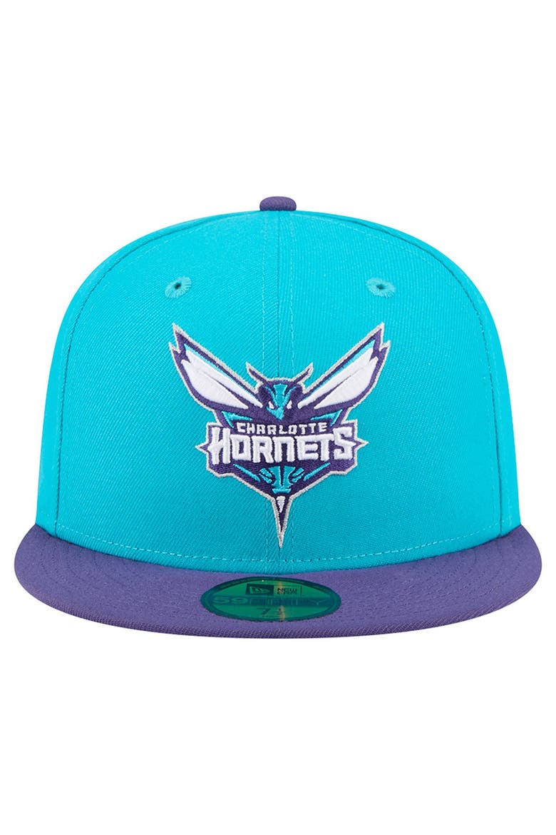Men's New Era Teal Charlotte Hornets Two-Tone 59FIFTY Fitted Hat, Alternate, color, Teal