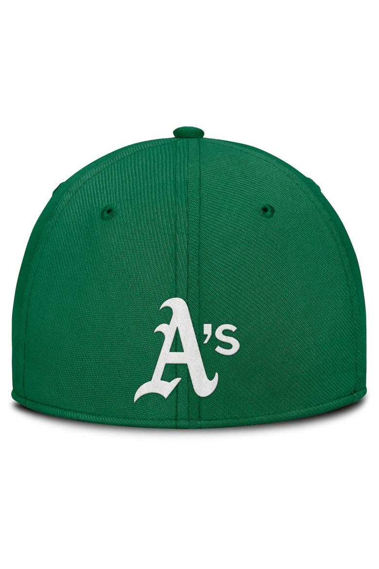 Men's Nike Green/Gold Oakland Athletics Rise Swoosh Performance Flex Hat, Alternate, color, Green