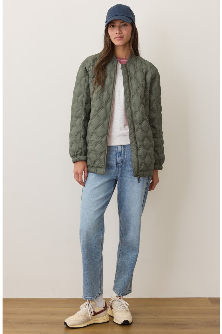 Marina Quilted Bomber Jacket, Alternate, color, OLIVE