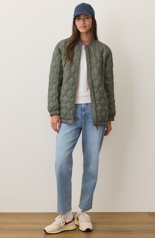 Marine Layer Marina Quilted Bomber Jacket In Green