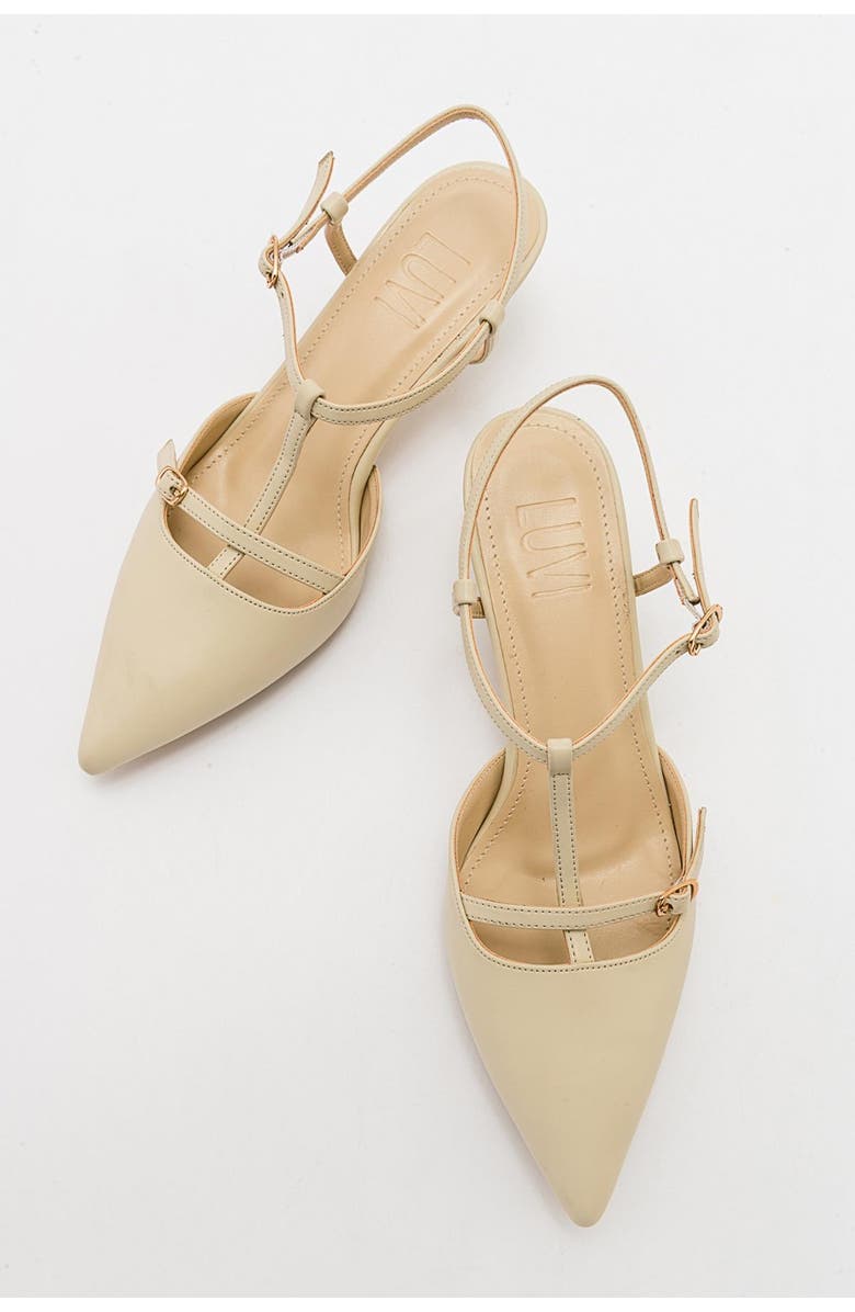 Prologue Shoes Frans Pointed Toe Pump, Alternate, color, Beige