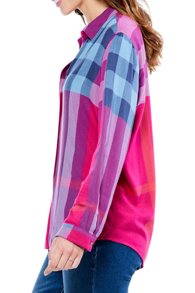 Punchy Plaid Button-Up Shirt, Alternate, color, PINK MULTI