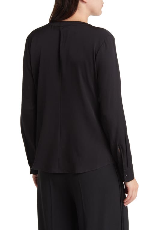 Hugo Boss Boss Banorah Stretch Silk Top In Black