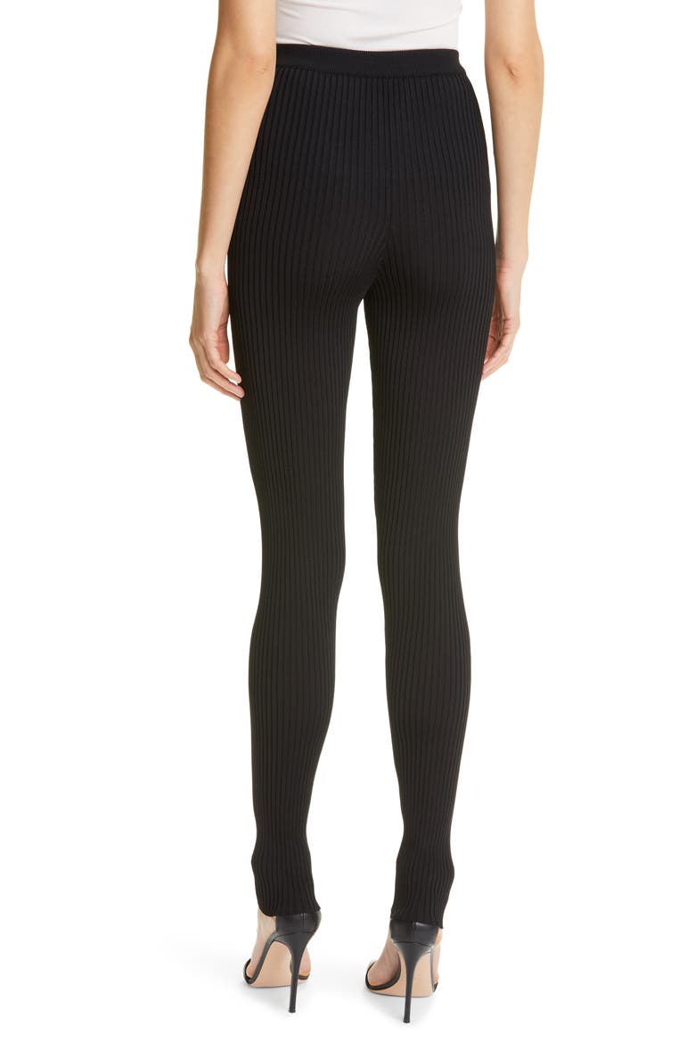 Wide Ribbed Ankle Pants, Alternate, color, BLACK
