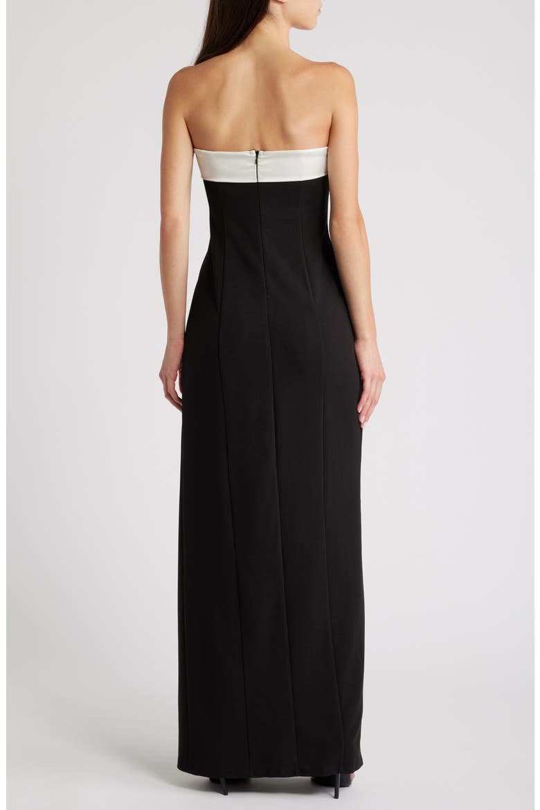 Elevated Element Strapless Gown, Alternate, color, BLACK/ WHITE