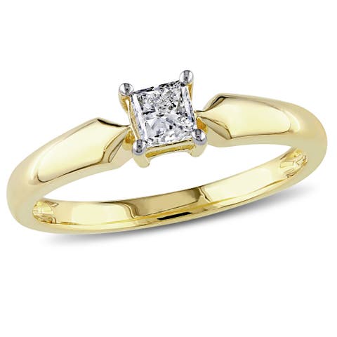 1/3 CTW Diamond Princess Solitaire Ring 10k