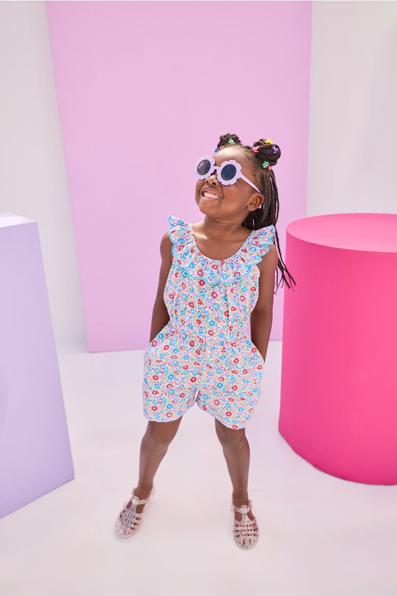 Kids' Floral Romper, Alternate, color, Lilac Primrose