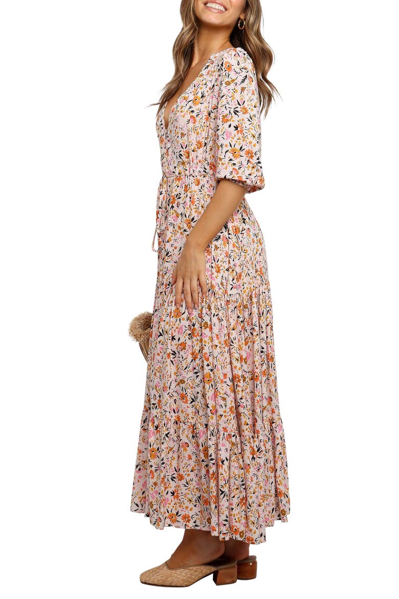 Kelda Floral Midi Dress, Alternate, color, PINK/FLORAL