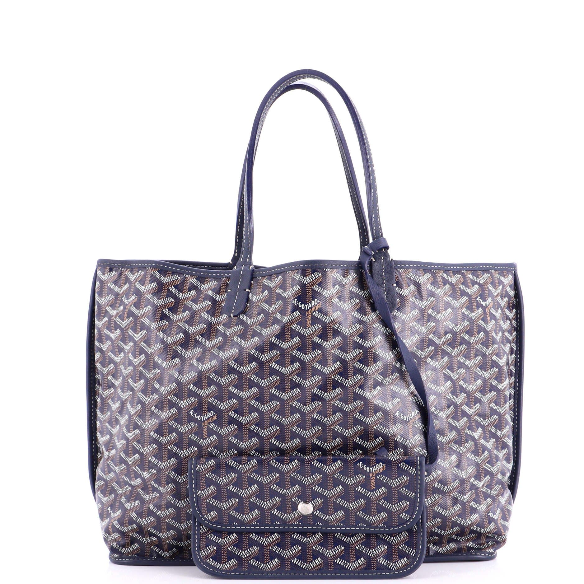 Pre-Owned Goyard Anjou Reversible Tote Coated Canvas PM, Alternate, color, Blue
