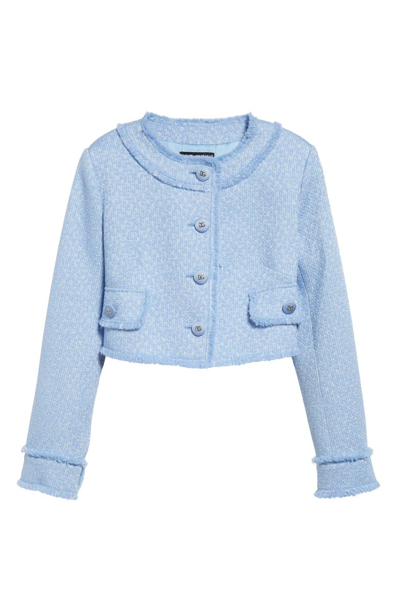 Dolce&Gabbana Silk Raschel Tweed Short Jacket, Main, color, 