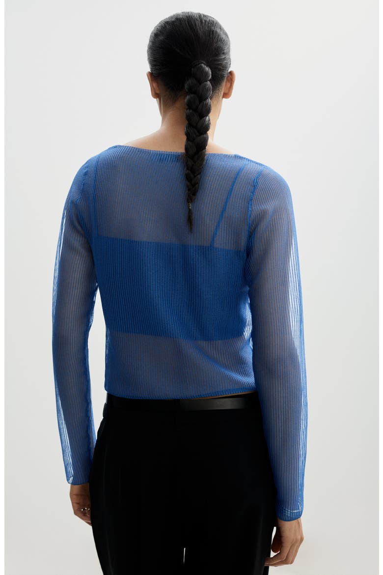 Sheer Crop Sweater, Alternate, color, VIBRANT BLUE