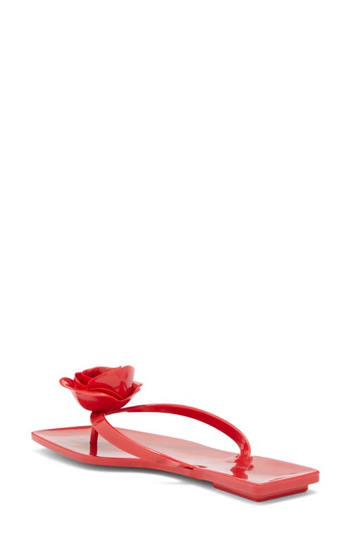 Jeffrey Campbell Sweeten Flip Flop In Red Shiny