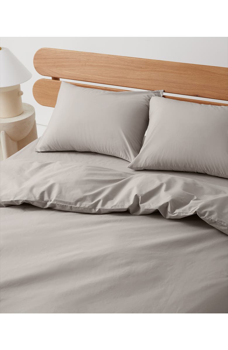 Pact Organic Room Service Sateen Duvet Cover, Alternate, color, Dove Grey