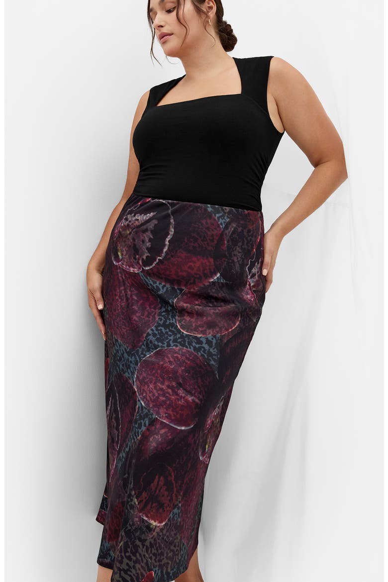 Sienna Midi Skirt, Alternate, color, BLACK ORCHID