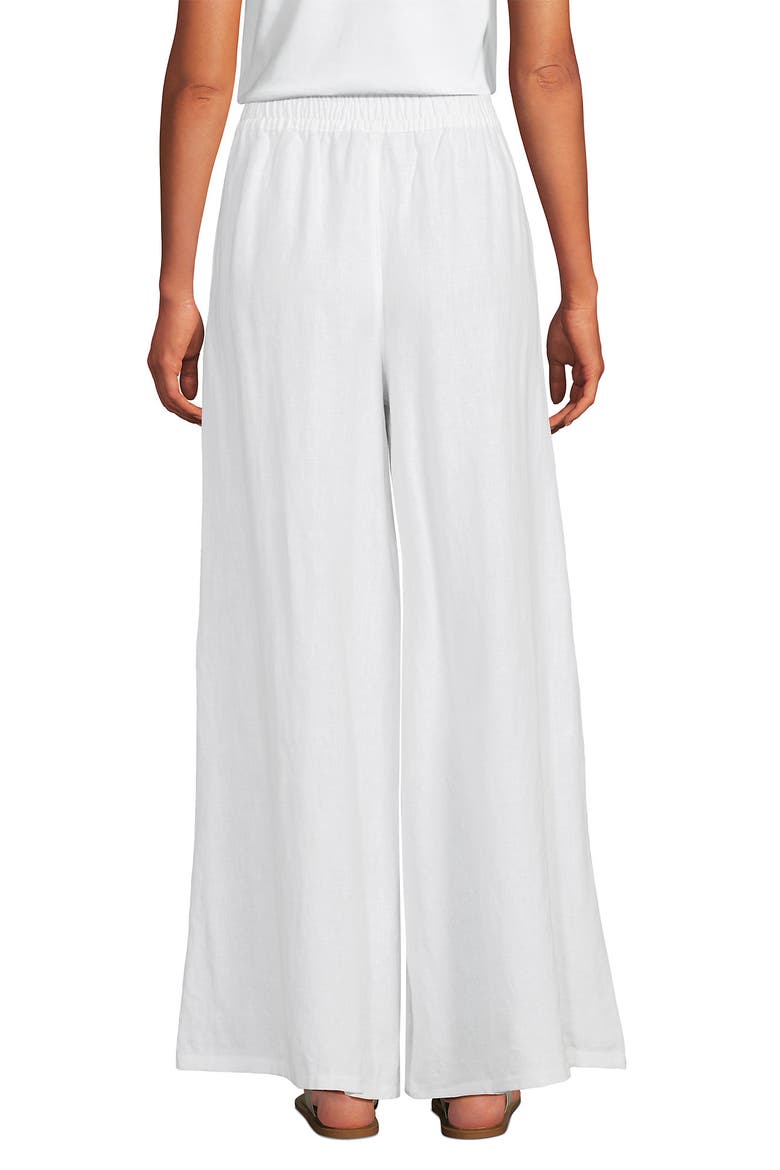 Linen High Rise Palazzo Pants, Alternate, color, White
