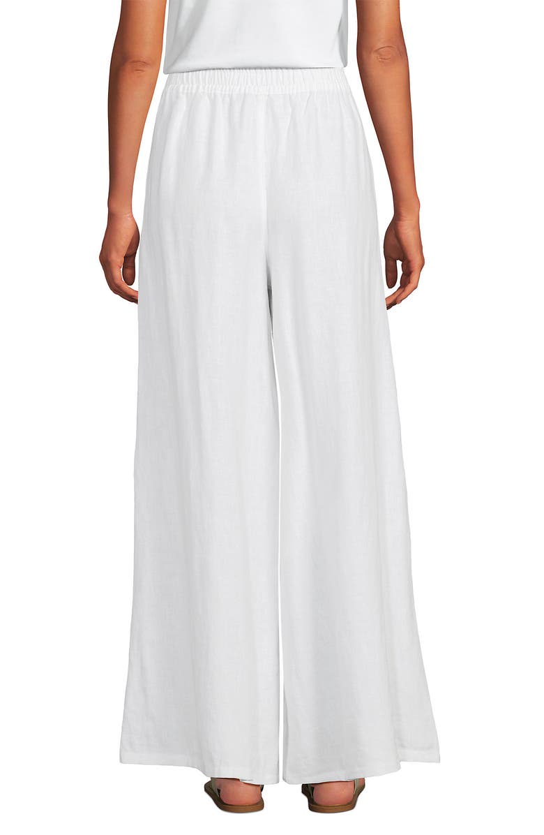 Lands' End Linen High Rise Palazzo Pants, Alternate, color, White