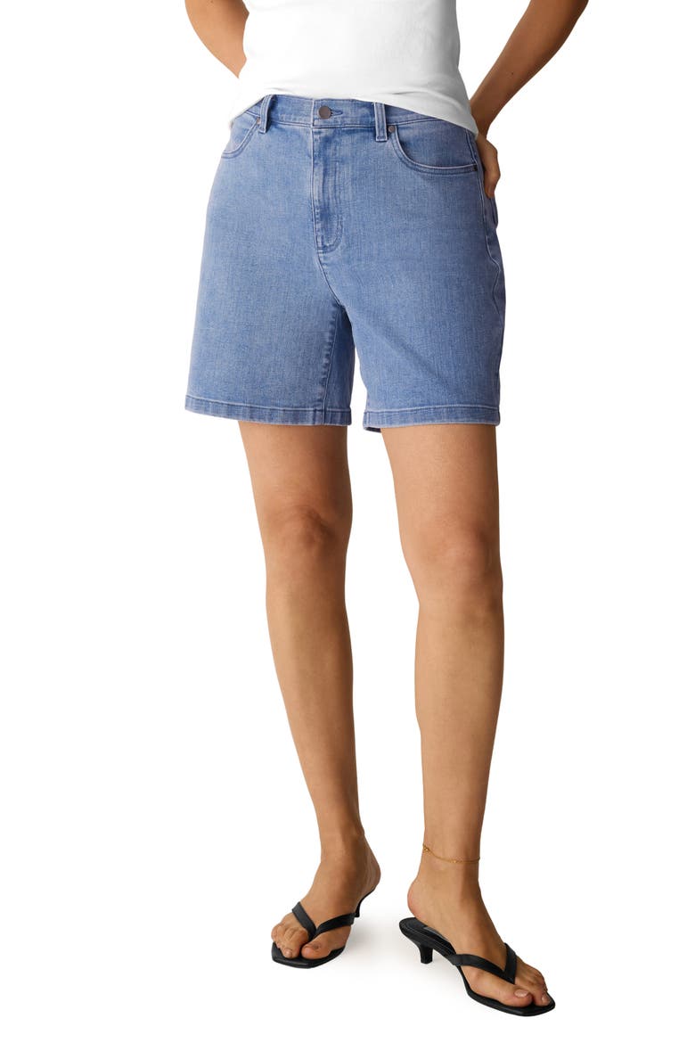 High Waist Denim Shorts, Main, color, CLASSIC INDIGO