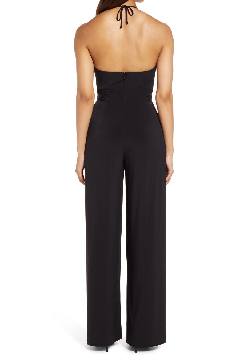 Never Cross Split Leg Jumpsuit, Alternate, color, BLACK