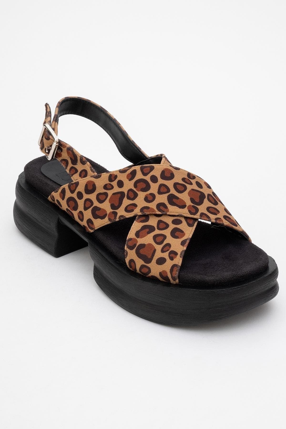 Prologue Shoes Lungo Cross-Strap Wedge Sandal, Main, color, Leopard Faux Leather