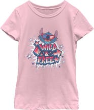Lilo & Stitch Girl's Lilo & Stitch Troublemaker Wild and Free Graphic T-Shirt