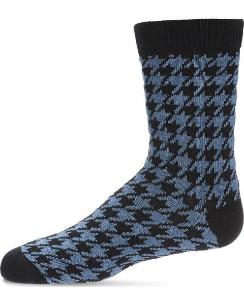 Houndstooth Crew Sock (Big Kid)
