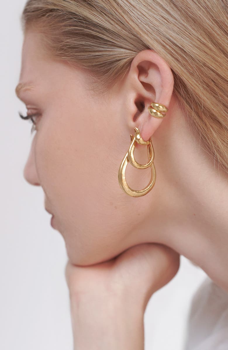 Monica Vinader Large Deia Lyre Hoop Earrings, Alternate, color,