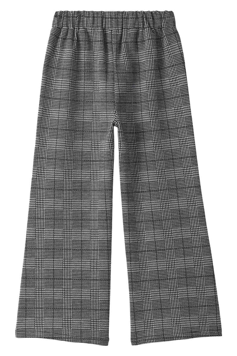 Kids' Houndstooth Wide Leg Pants, Alternate, color, BLACK