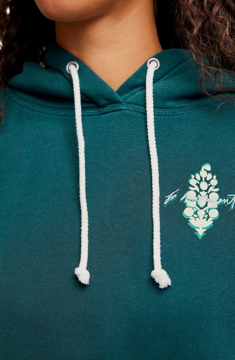 Free People FP Movement Final Call Graphic Hoodie, Alternate, color, Evergreen Combo