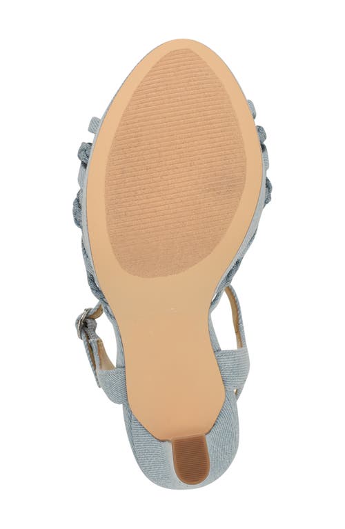 Nine West Waser Ankle Strap Platform Sandal In Light Blue