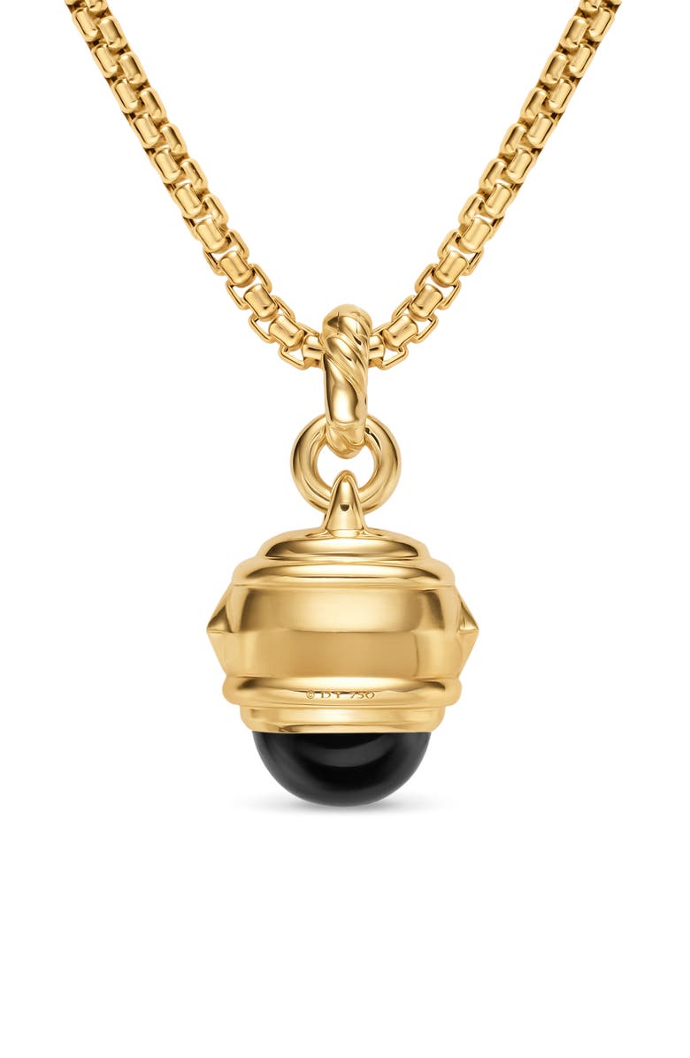 David Yurman Renaissance Amulet in 18K Yellow Gold, 29mm, Alternate, color, Tsavorite