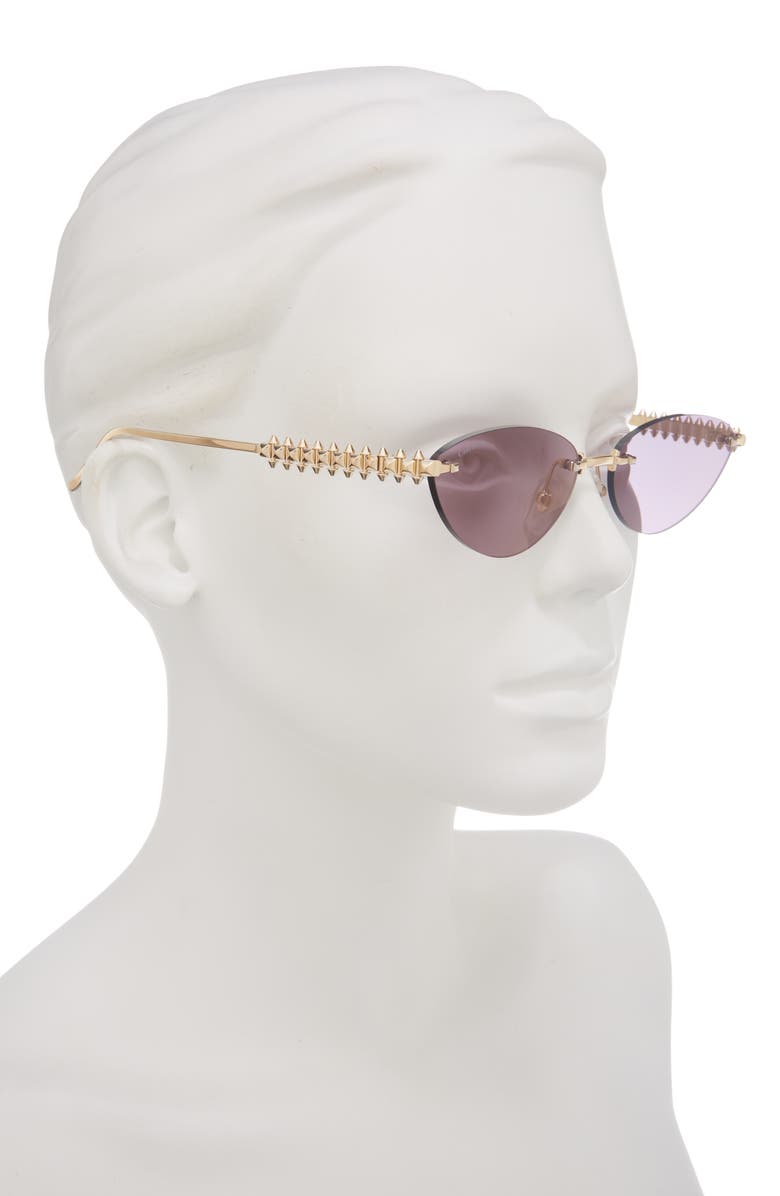 Cartier 58mm Gradient Rimless Oval Sunglasses, Alternate, color, Gold/Violet