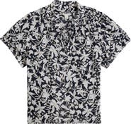 Caslon® Floral Flounce Sleeve Top