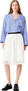 maje Mid-length cotton and lace skirt