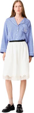 maje Mid-length cotton and lace skirt