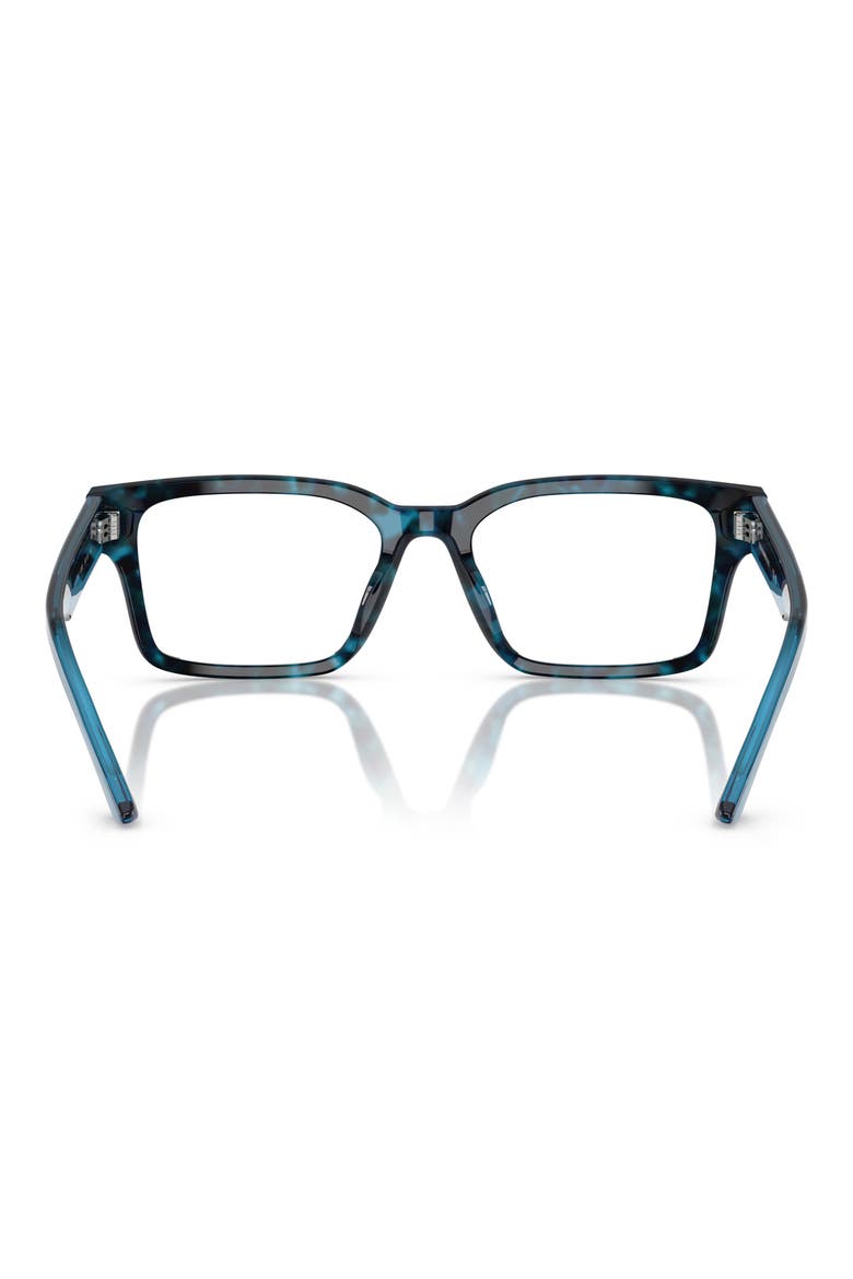52mm Rectangle Optical Glasses, Alternate, color, HAVANA BLUE / DEMO LENS