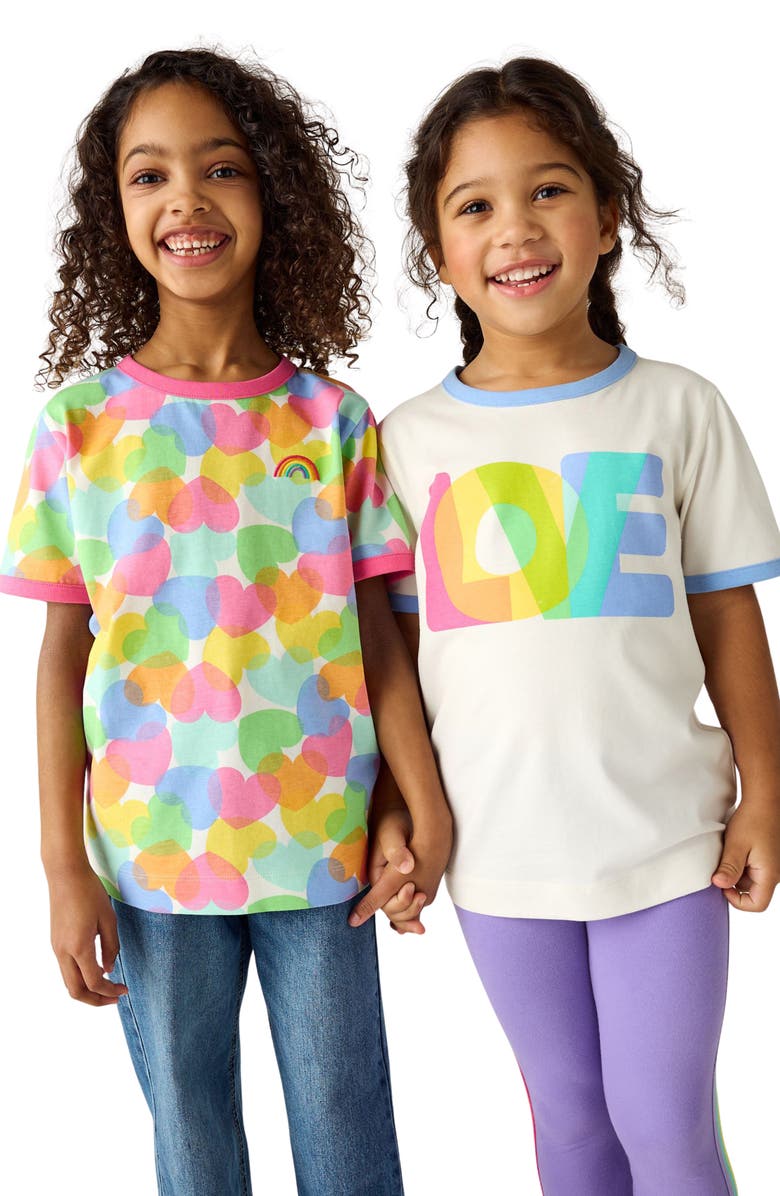 Little Bird Kids' 2-Pack Love Assorted Cotton Graphic T-Shirts, Alternate, color, 