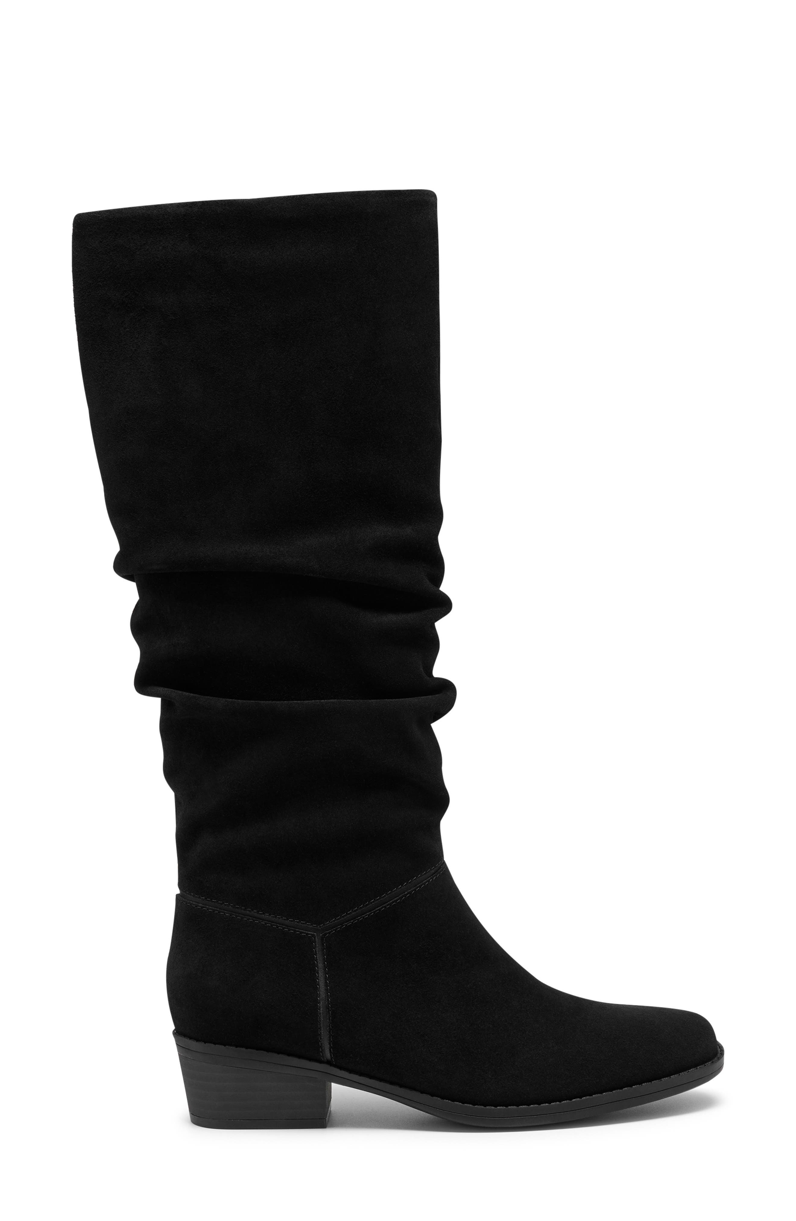 Danyelle Rose Knee High Leather Boot, Alternate, color, BLACK SUEDE