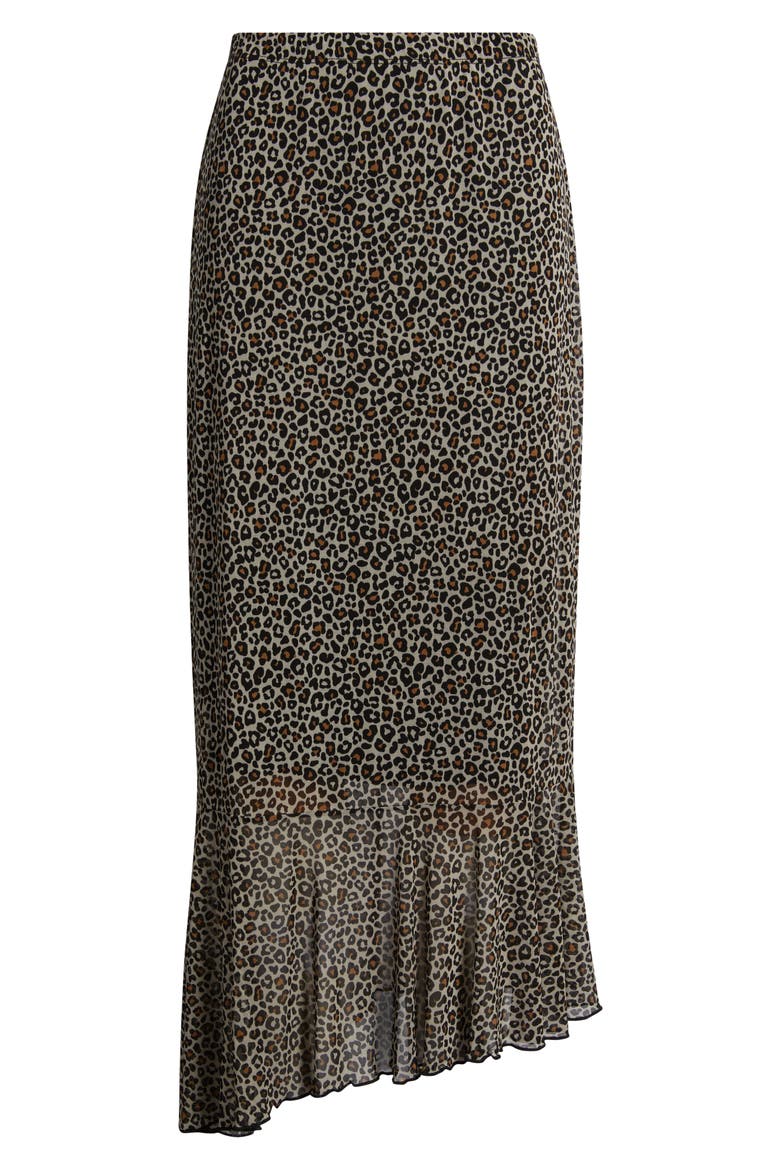 Leopard Print Mesh Midi Skirt, Alternate, color, TAUPE