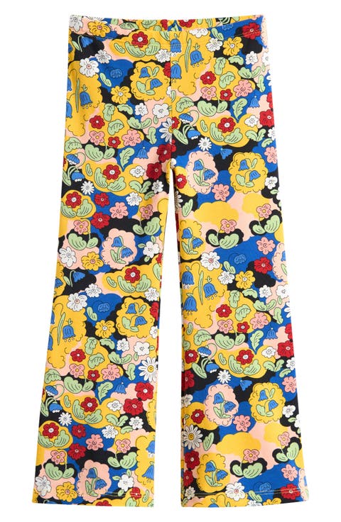 Kids' Floral Cotton Jersey Wide Leg Pants (Toddler & Little Kid)