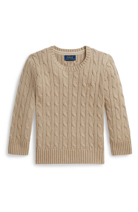 Kids' Cable Stitch Combed Cotton Sweater (Toddler & Little Kid)