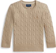 Polo Ralph Lauren Kids' Cable Stitch Combed Cotton Sweater