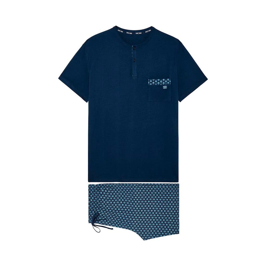 Hom Cairo Short Pajama Set In Blue