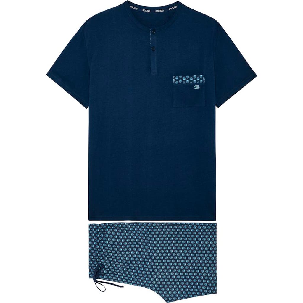 Hom Cairo Short Pajama Set In Blue