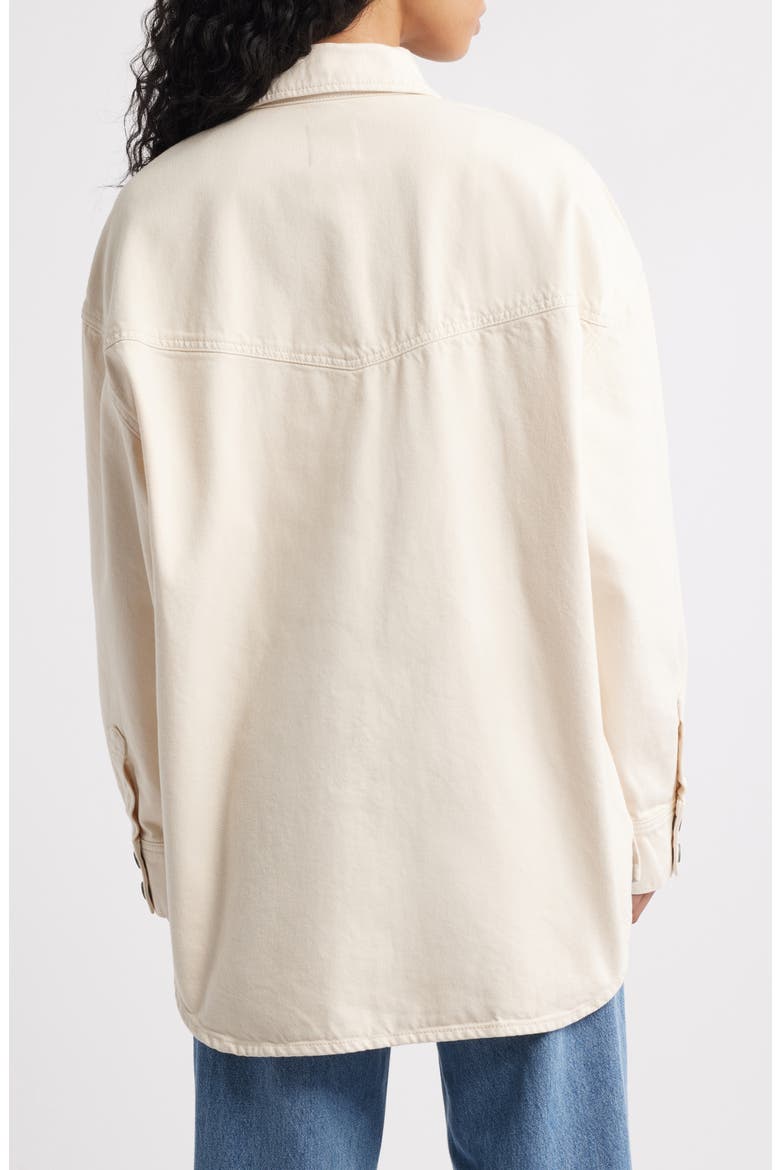 Oversize Western Denim Shirt, Alternate, color, KHAKI